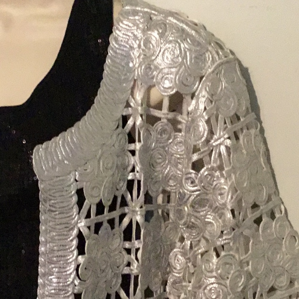 Chico’s Silver Lam Evening Jacket - image 3